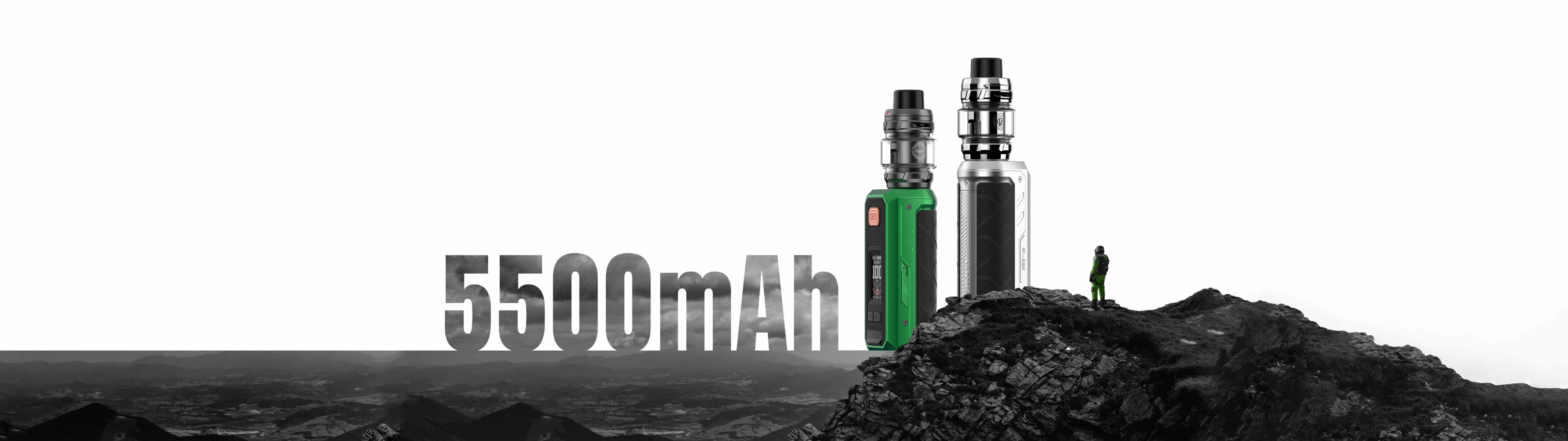 ARMOUR ULTRA features the world first Ultra Mod, designed for professional DTL users up to 100W.With Ultra Endurance, its powerful 5500mAh mega battery provides battery life close to that of two 18650 batteries while keeping a compact built-in design. Certified to IP68, IP69K, and MIL-STD-810H standards, the Ultra Armour ensures excellent protection — waterproof, waterjet-proof, dustproof, and 1.2 m military-grade drop resistance.GTi debuts Dual Mesh technology, combined with widened airflow and Boost Mode, for Ultra Performance.