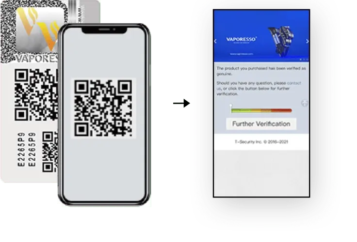 vaporesso product anti-counterfeiting verification