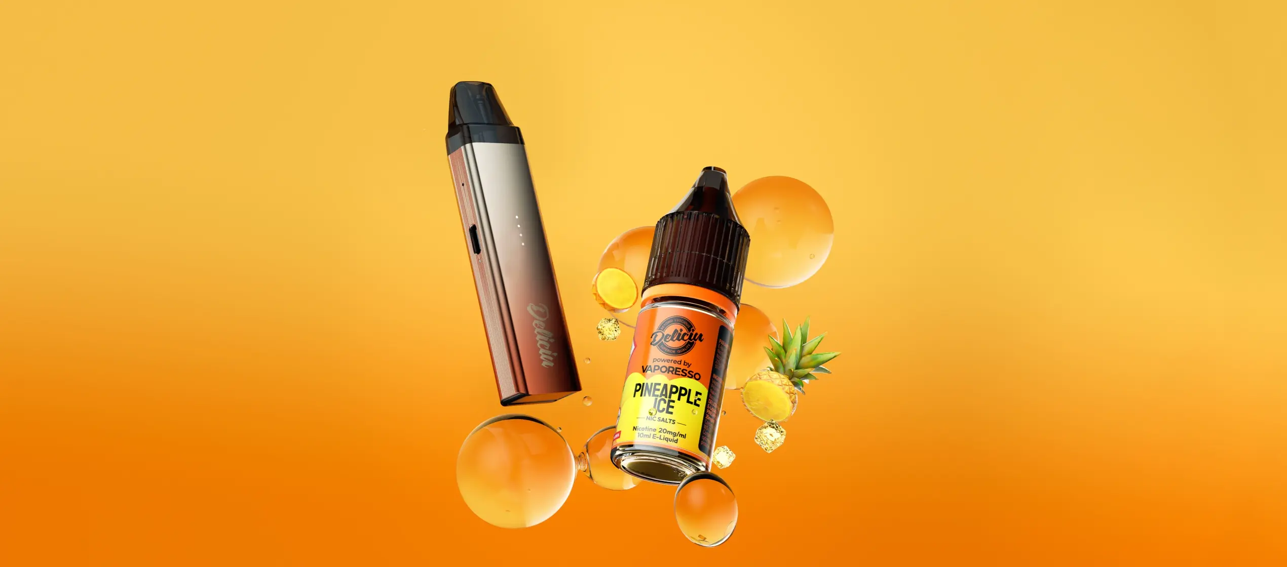 DELICIU – a range of flavorful e-liquids complementing refillable vape kits for a rich vaping experience.