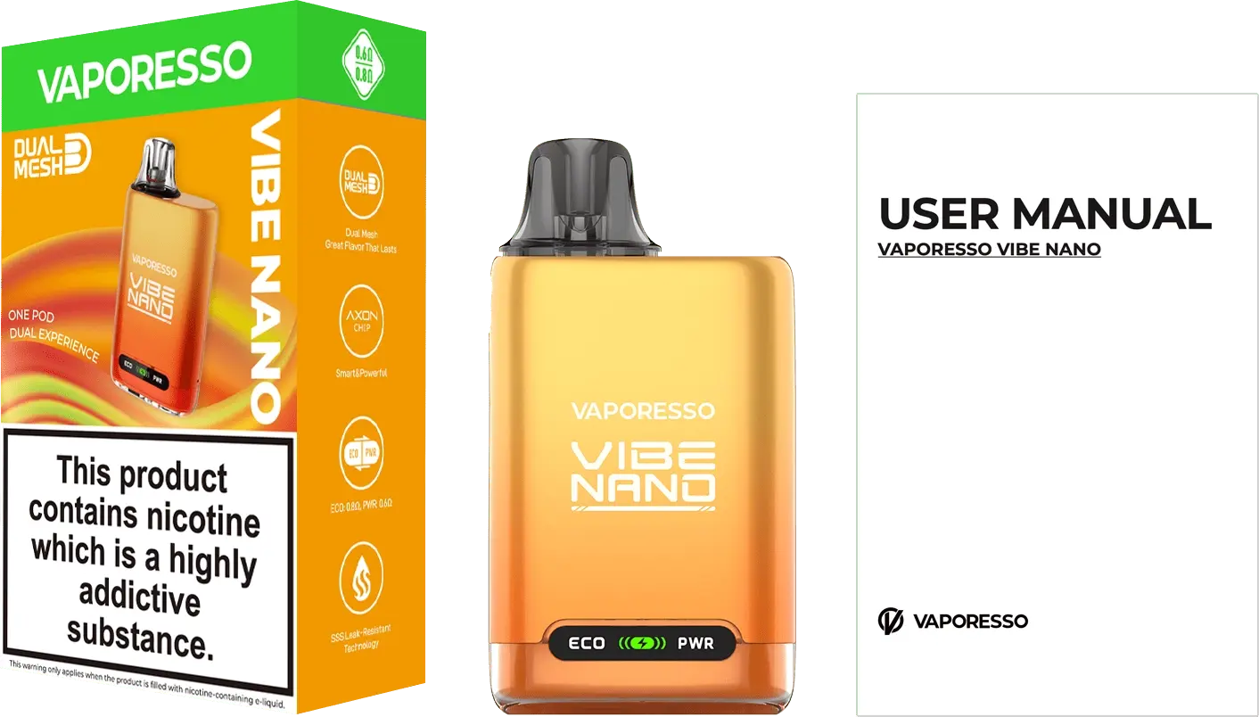 vaporesso, vibe nano, TPD version package