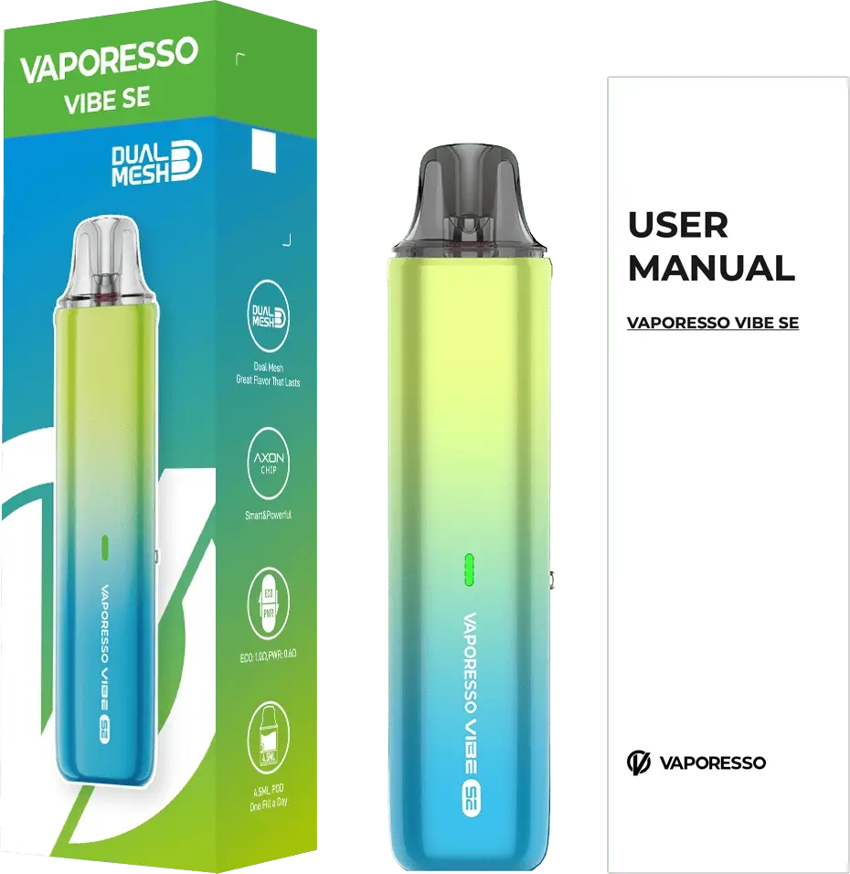 vaporesso, vibe se, US version package